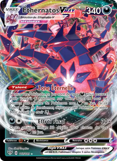 Image de la carte Pokemon Éthernatos VMAX 117/189