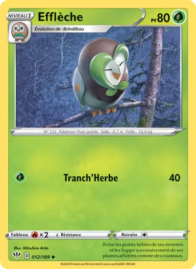 Image de la carte Pokemon Efflèche 012/189
