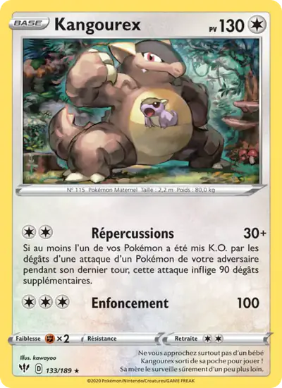 Image de la carte Pokemon Kangourex 133/189