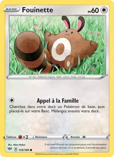 Image de la carte Pokemon Fouinette 135/189
