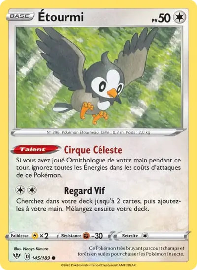 Image de la carte Pokemon Étourmi 145/189