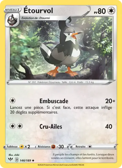 Image de la carte Pokemon Étourvol 146/189