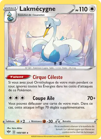 Image de la carte Pokemon Lakmécygne 149/189