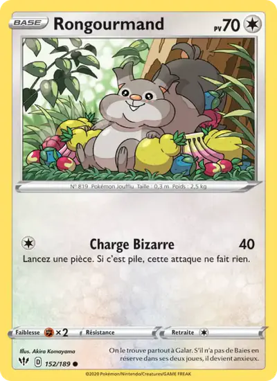 Image de la carte Pokemon Rongourmand 152/189