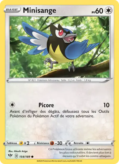 Image de la carte Pokemon Minisange 154/189
