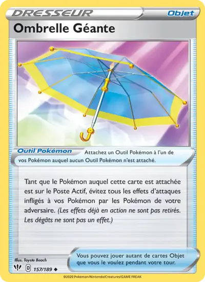 Image de la carte Pokemon Ombrelle Géante 157/189