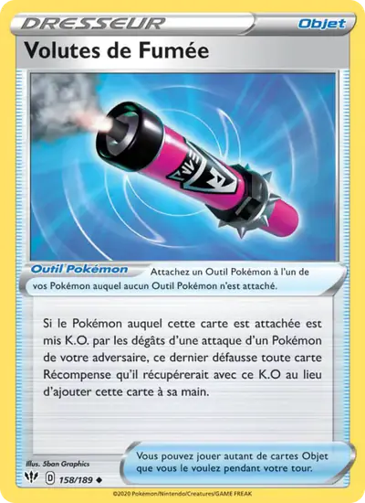 Image de la carte Pokemon Volutes de Fumée 158/189