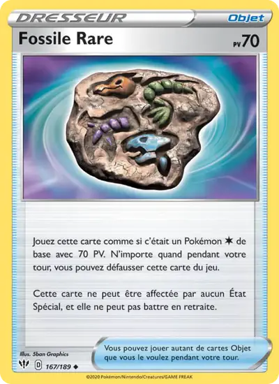 Image de la carte Pokemon Fossile Rare 167/189