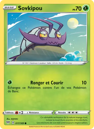 Image de la carte Pokemon Sovkipou 017/189