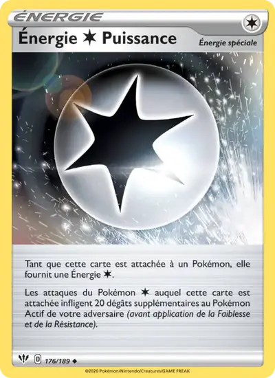 Image de la carte Pokemon Énergie Colorless Puissance 176/189