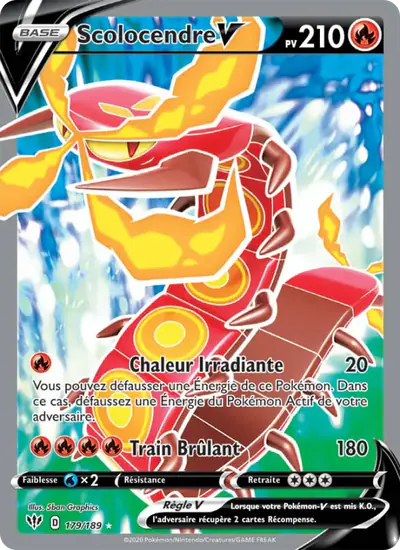 Image de la carte Pokemon Scolocendre V 179/189