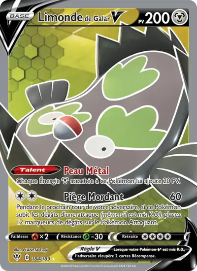 Image de la carte Pokemon Limonde de Galar V 184/189