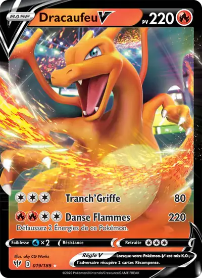 Image de la carte Pokemon Dracaufeu V 019/189