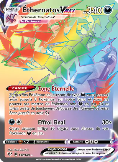 Image de la carte Pokemon Éthernatos VMAX 192/189