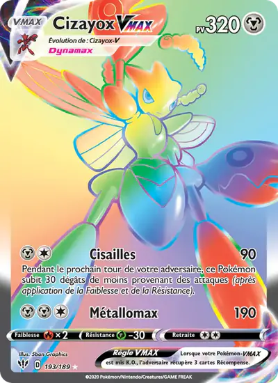 Image de la carte Pokemon Cizayox VMAX 193/189
