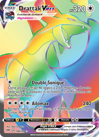 Image de la carte Pokemon Drattak VMAX 194/189