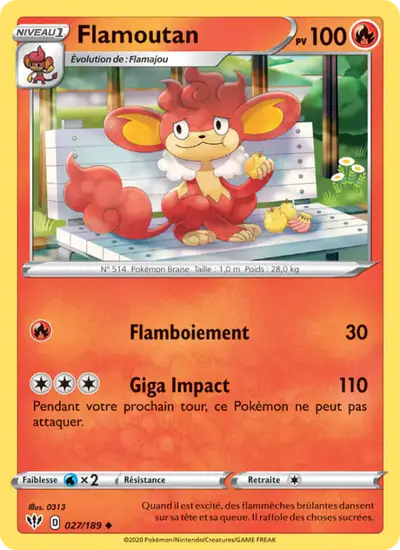 Image de la carte Pokemon Flamoutan 027/189