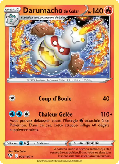 Image de la carte Pokemon Darumacho de Galar 028/189