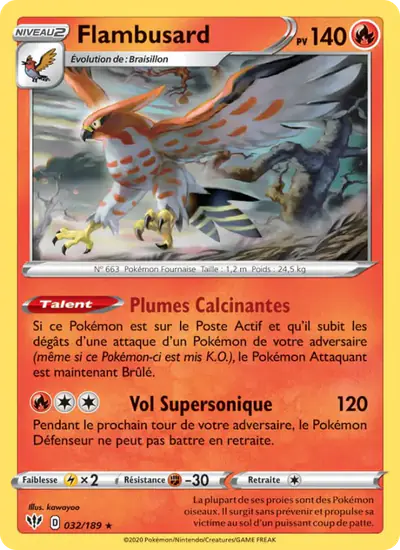 Image de la carte Pokemon Flambusard 032/189