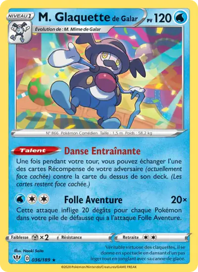 Image de la carte Pokemon M. Glaquette de Galar 036/189