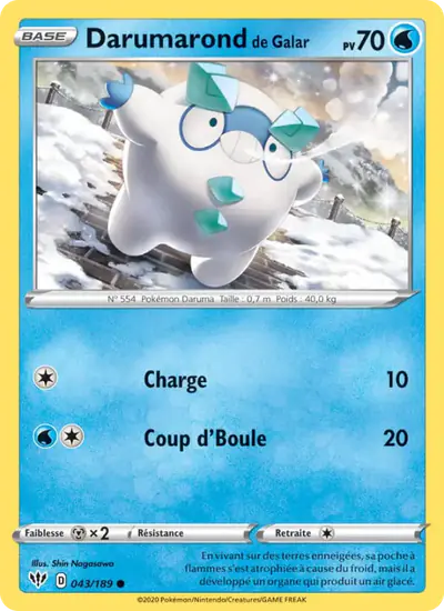 Image de la carte Pokemon Darumarond de Galar 043/189