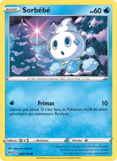 Image de la carte Pokemon Sorbébé 045/189