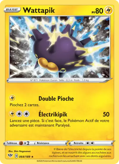 Image de la carte Pokemon Wattapik 064/189