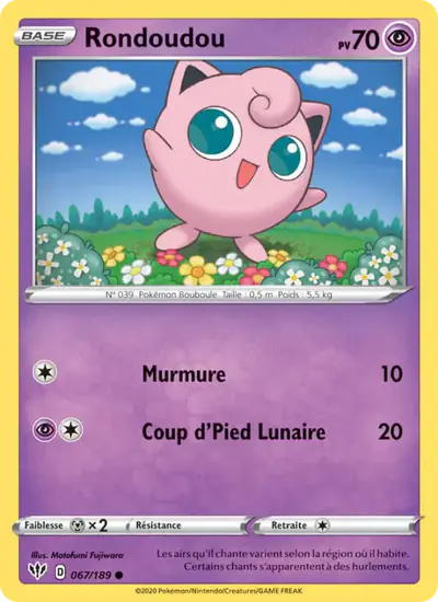 Image de la carte Pokemon Rondoudou 067/189