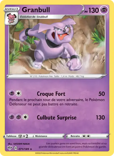 Image de la carte Pokemon Granbull 071/189