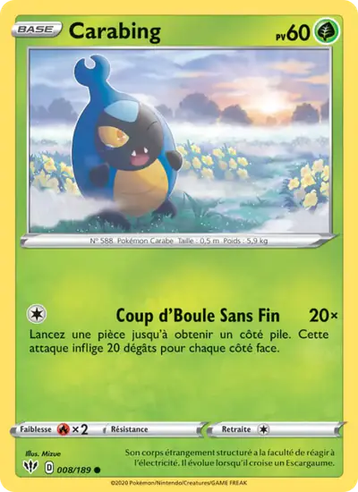 Image de la carte Pokemon Carabing 008/189