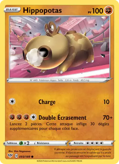 Image de la carte Pokemon Hippopotas 093/189