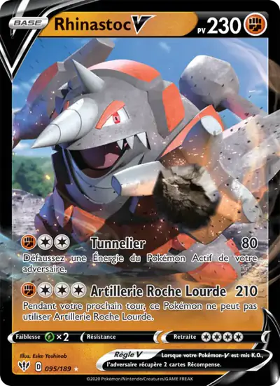 Image de la carte Pokemon Rhinastoc V 095/189