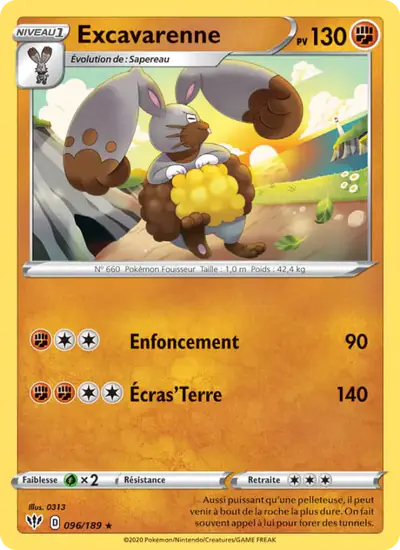 Image de la carte Pokemon Excavarenne 096/189