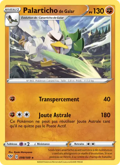 Image de la carte Pokemon Palarticho de Galar 098/189