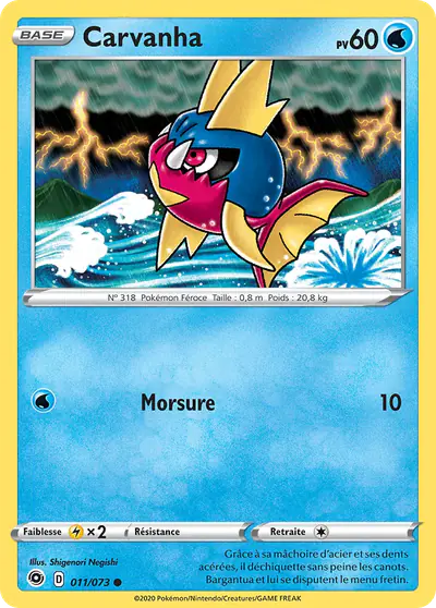 Image de la carte Pokemon Carvanha 011/73
