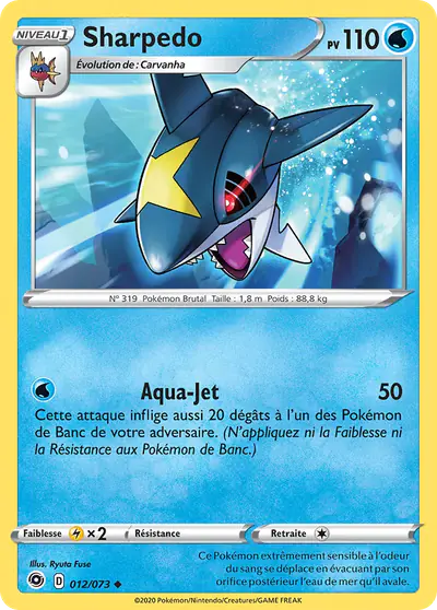 Image de la carte Pokemon Sharpedo 012/73