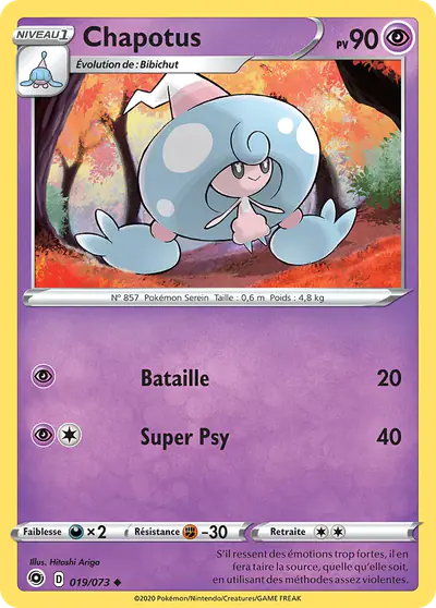 Image de la carte Pokemon Chapotus 019/73