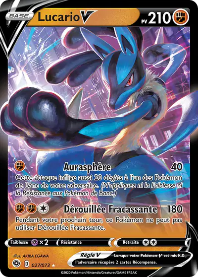 Image de la carte Pokemon Lucario V 027/73