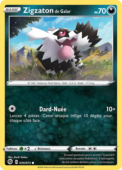 Image de la carte Pokemon Zigzaton de Galar 035/73