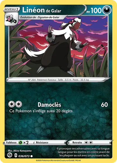 Image de la carte Pokemon Linéon de Galar 036/73