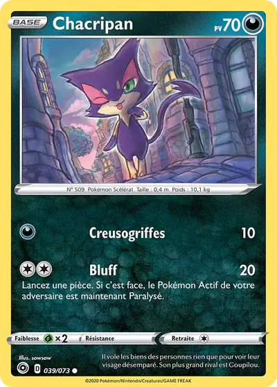 Image de la carte Pokemon Chacripan 039/73