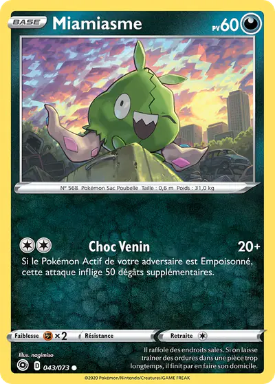 Image de la carte Pokemon Miamiasme 043/73