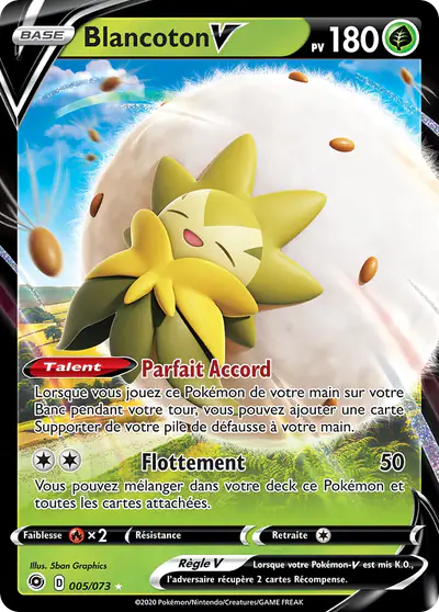 Image de la carte Pokemon Blancoton V 005/73