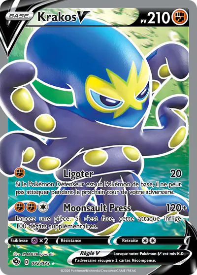 Image de la carte Pokemon Krakos V 072/73