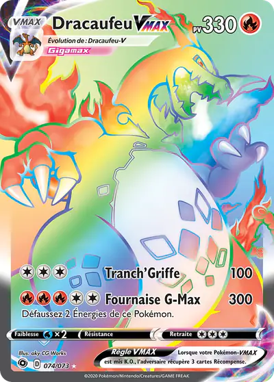 Image de la carte Pokemon Dracaufeu VMAX 074/73