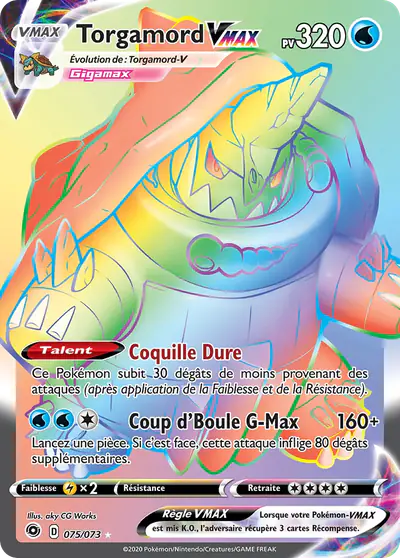 Image de la carte Pokemon Torgamord VMAX 075/73