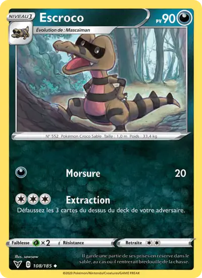 Image de la carte Pokemon Escroco 108/185