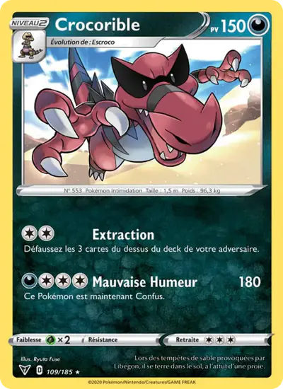 Image de la carte Pokemon Crocorible 109/185
