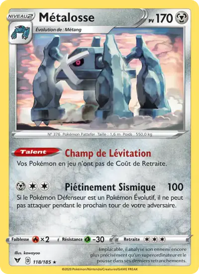 Image de la carte Pokemon Métalosse 118/185