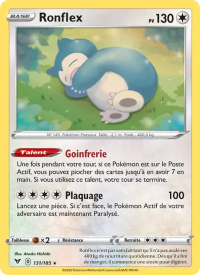 Image de la carte Pokemon Ronflex 131/185